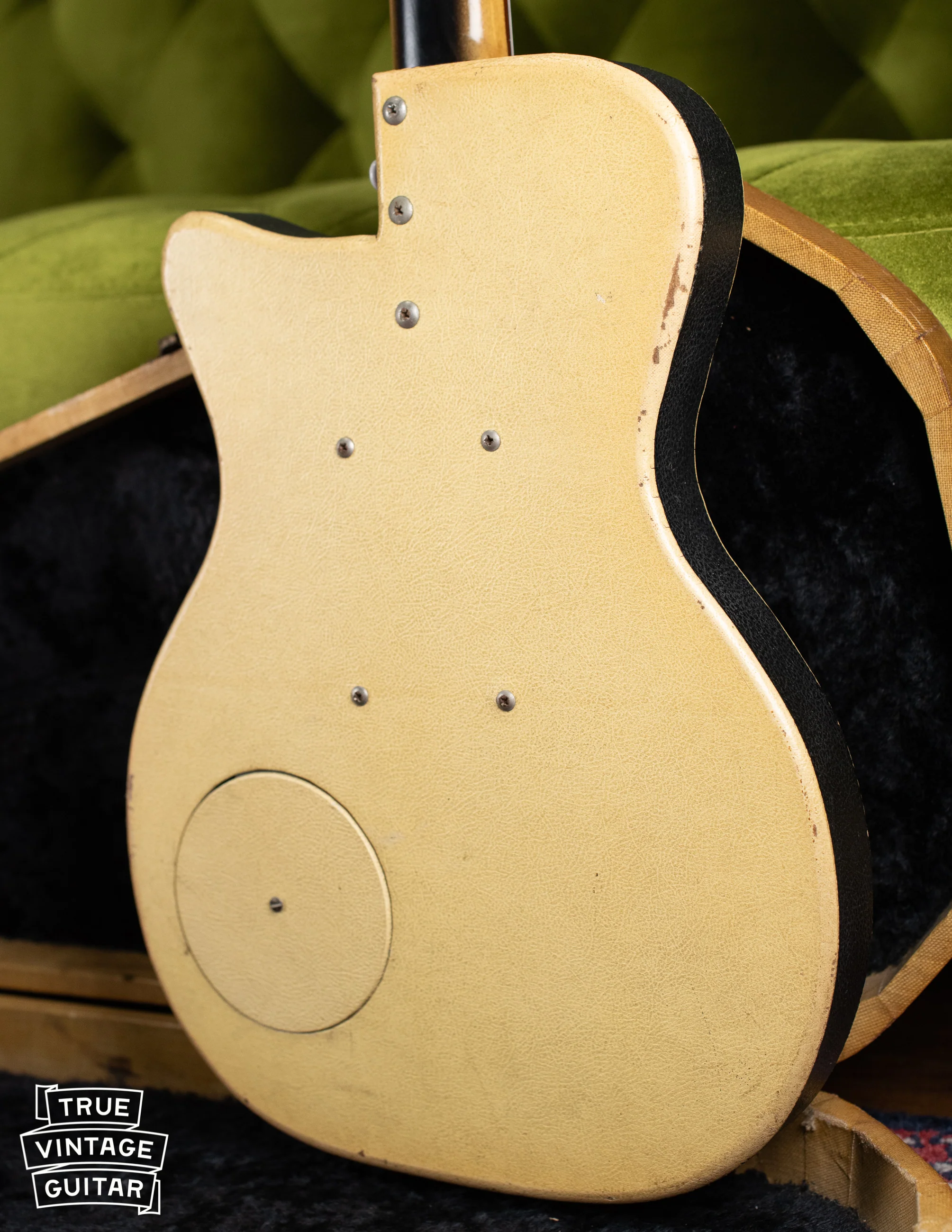 1956 Danelectro U-2 Grained Ivory Leatherette with case - Image 17