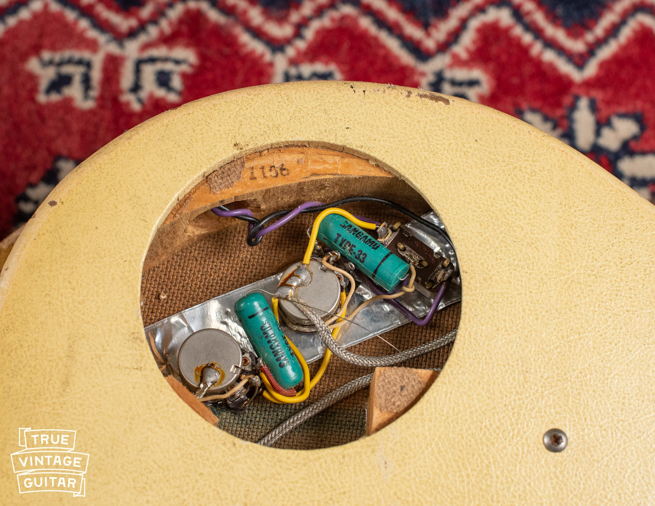 1956 Danelectro U-2 Grained Ivory Leatherette with case - Image 24