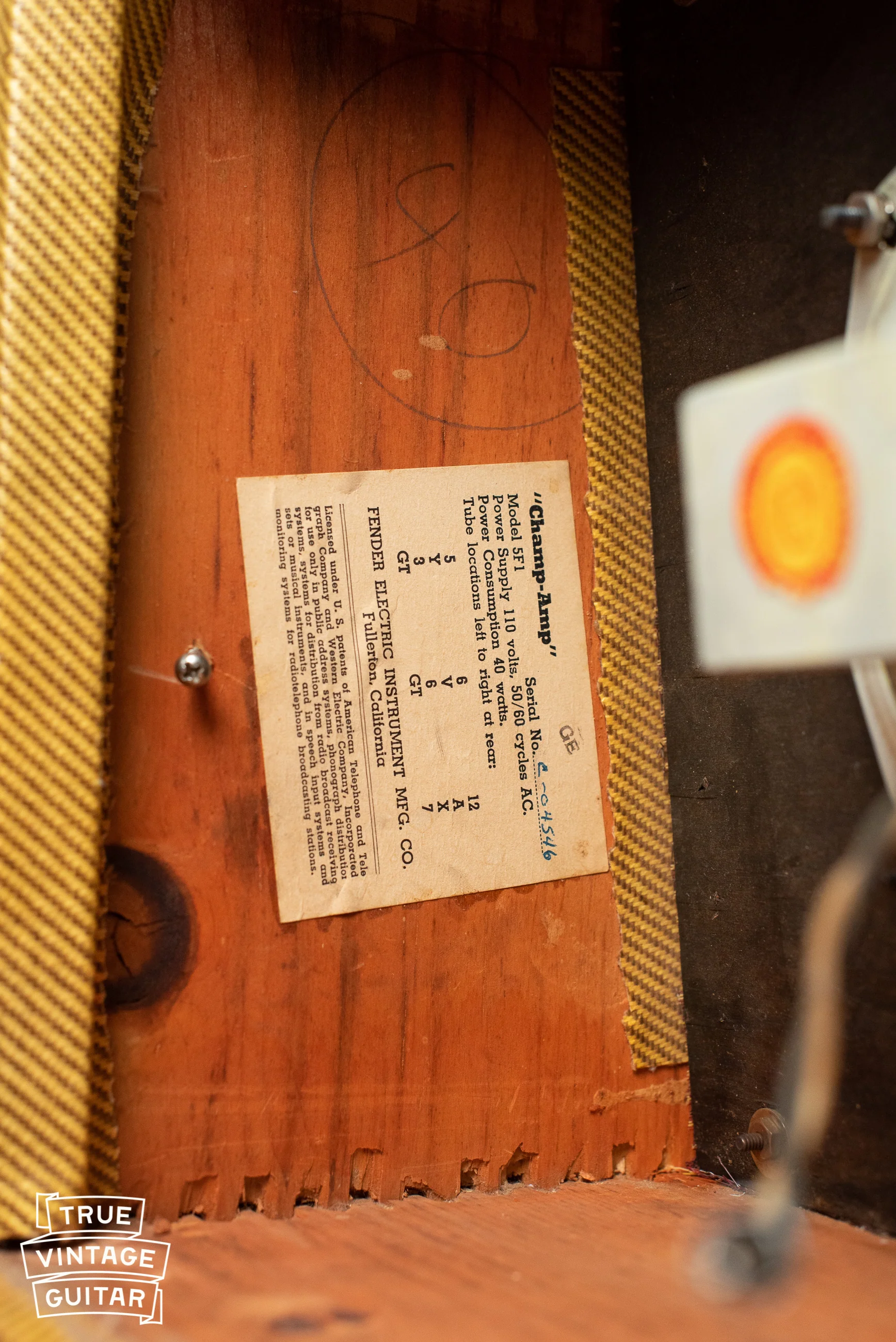 1957 Fender Champ Amp 5F1 - Image 4