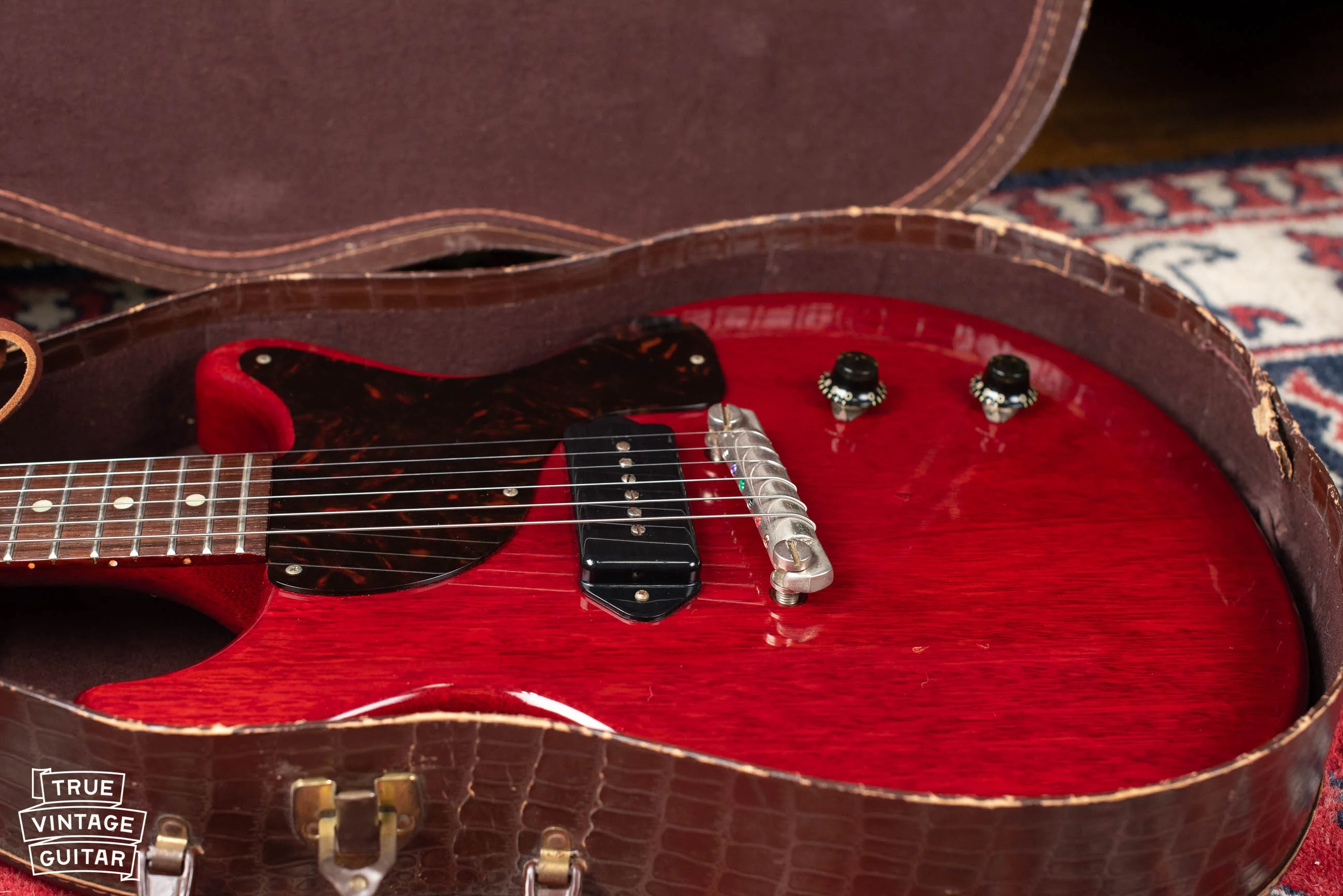 1959 Gibson Les Paul Junior Cherry Red with Stinger - Image 24