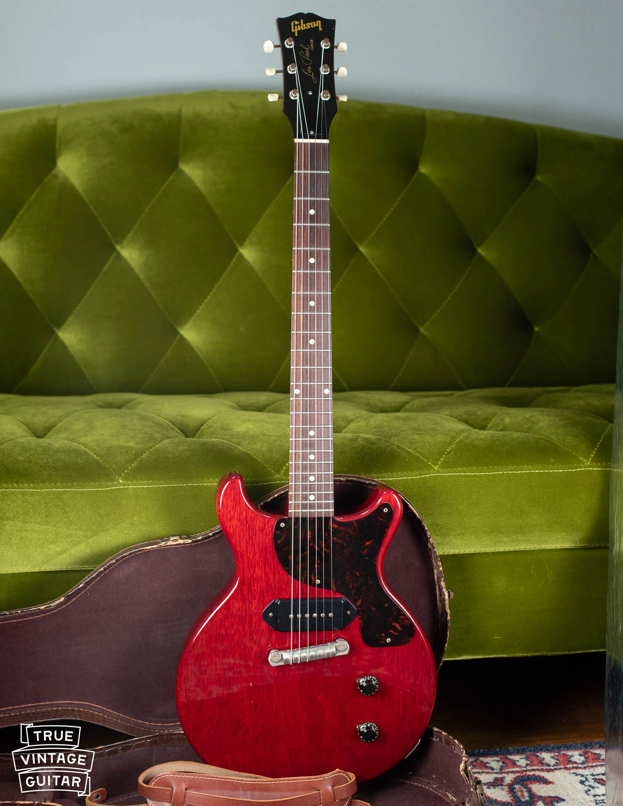 1959 Gibson Les Paul Junior Cherry Red with Stinger - Image 4
