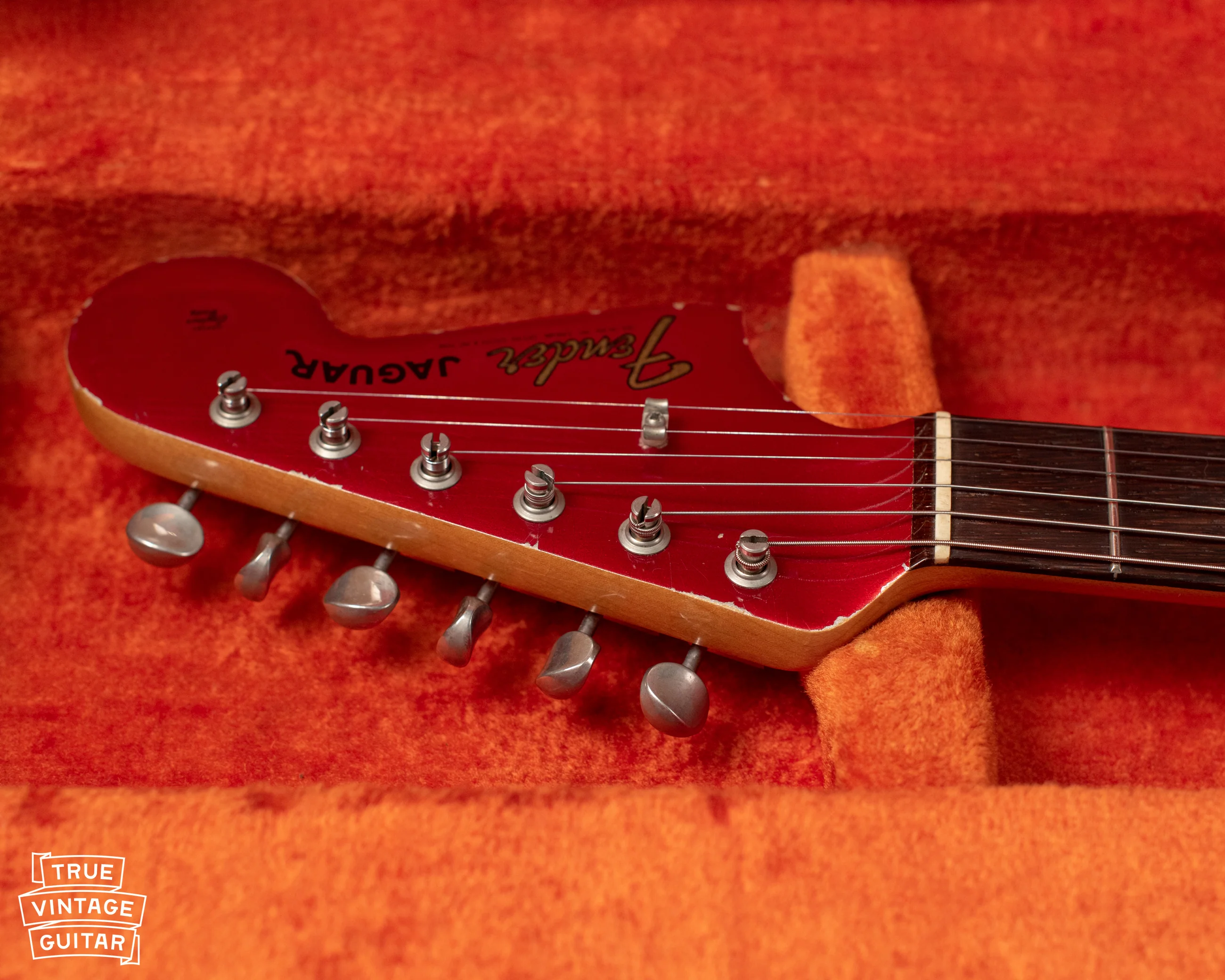 1965 Fender Jaguar Candy Apple Red Metallic - Image 10