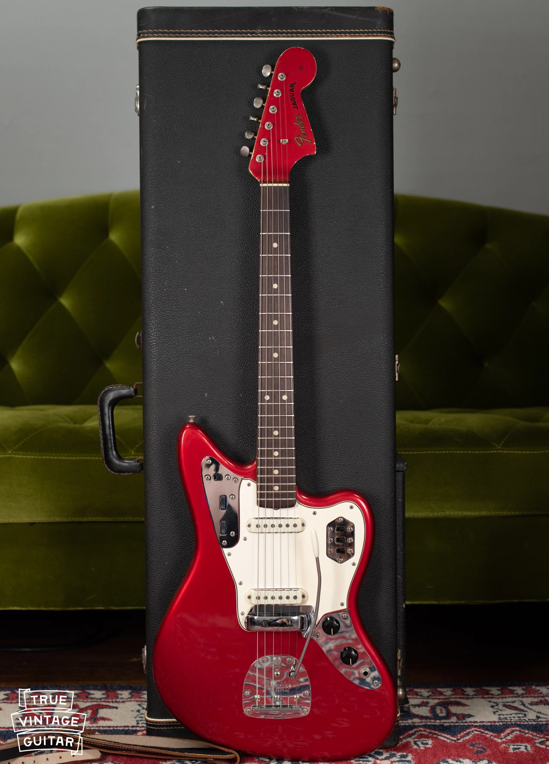 1965 Fender Jaguar Candy Apple Red Metallic - Image 2