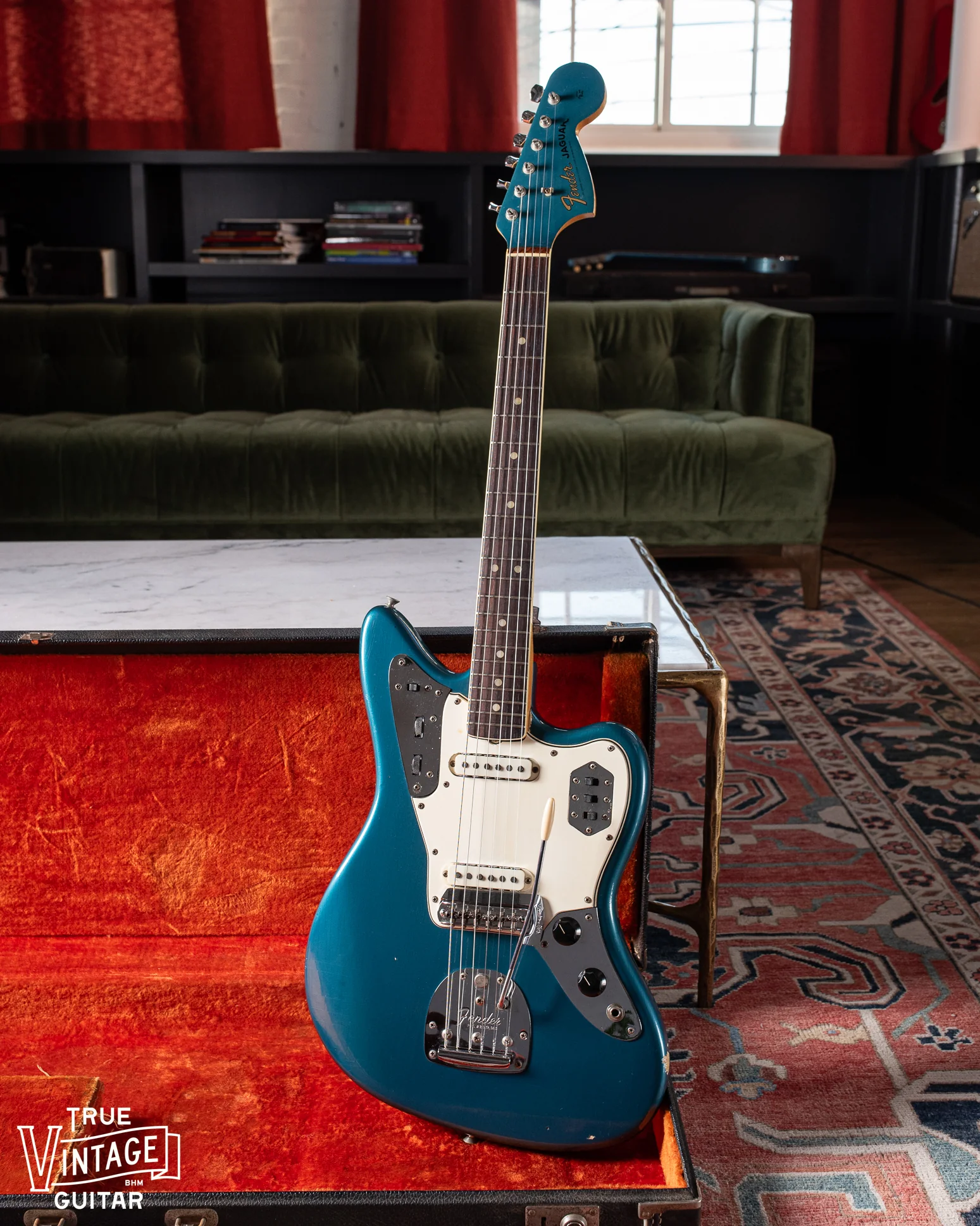 1966 Fender Jaguar Lake Placid Blue Slab Board - Image 2