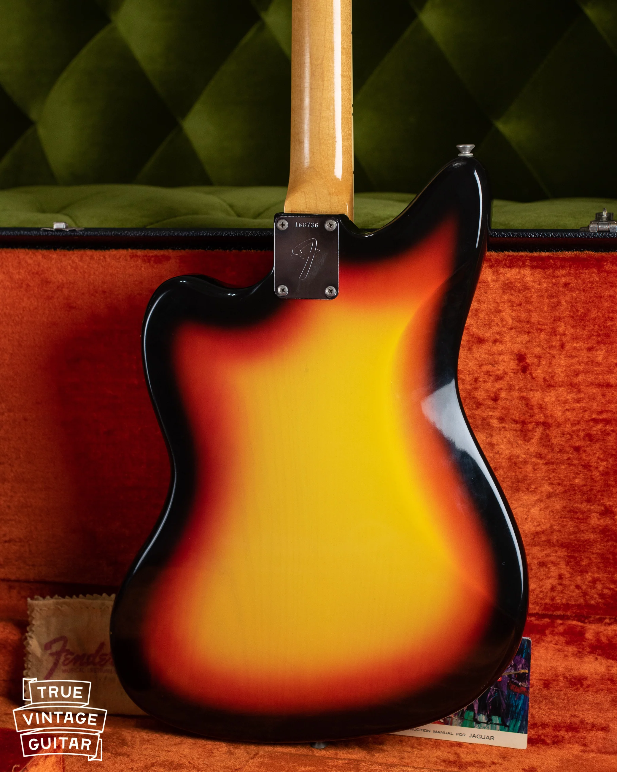 1966 Fender Jaguar Sunburst with hangtag and polish cloth - Image 14