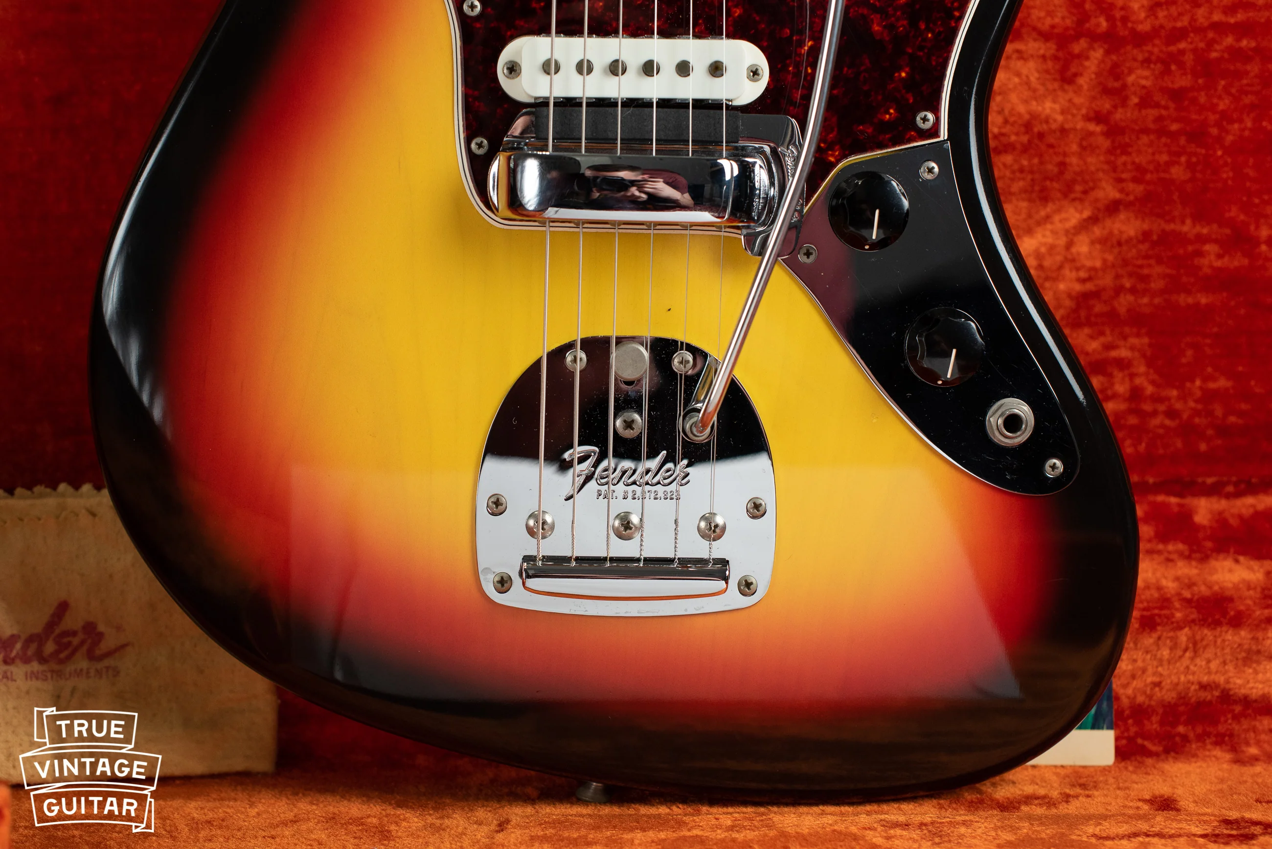 1966 Fender Jaguar Sunburst with hangtag and polish cloth - Image 16