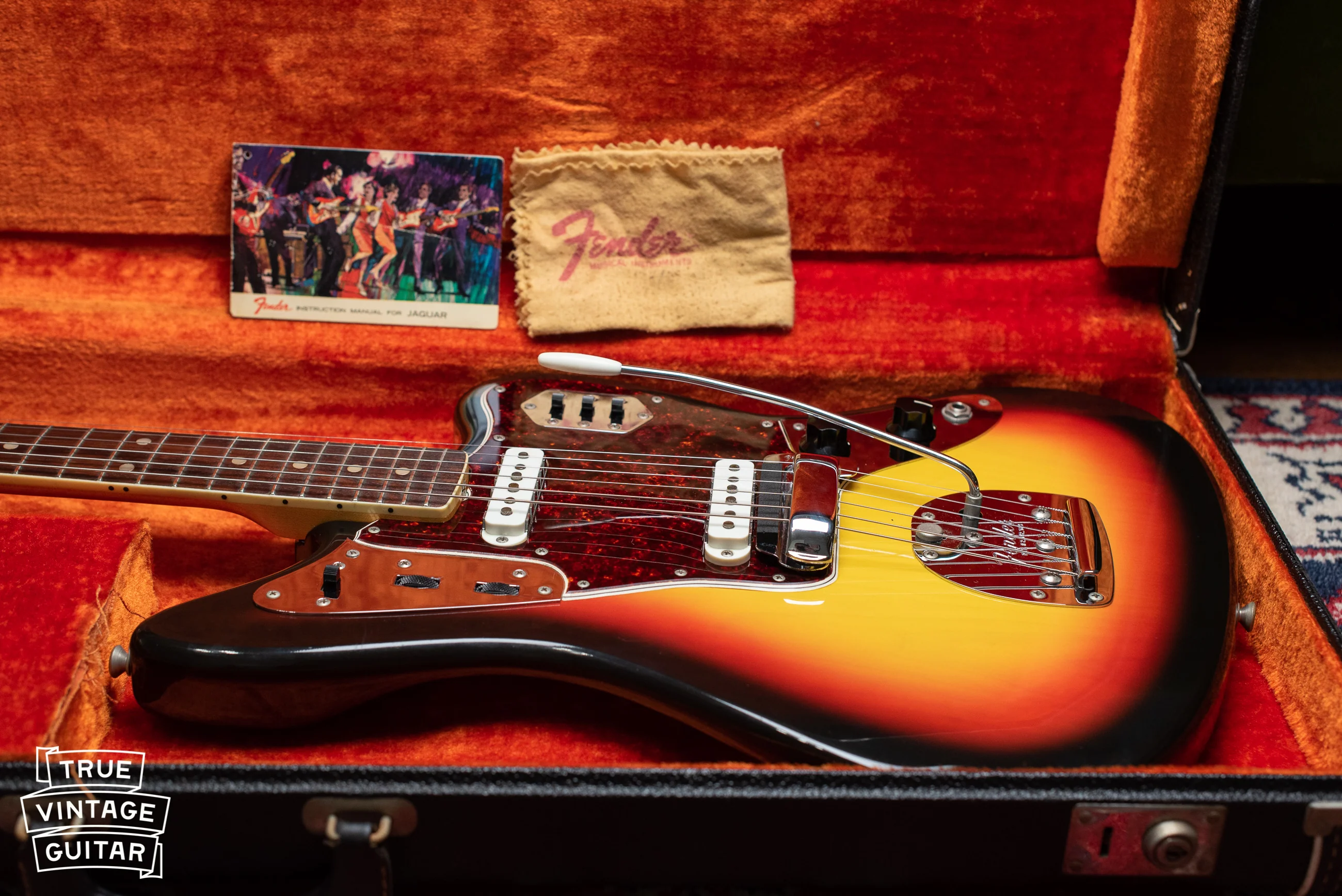 1966 Fender Jaguar Sunburst with hangtag and polish cloth - Image 19
