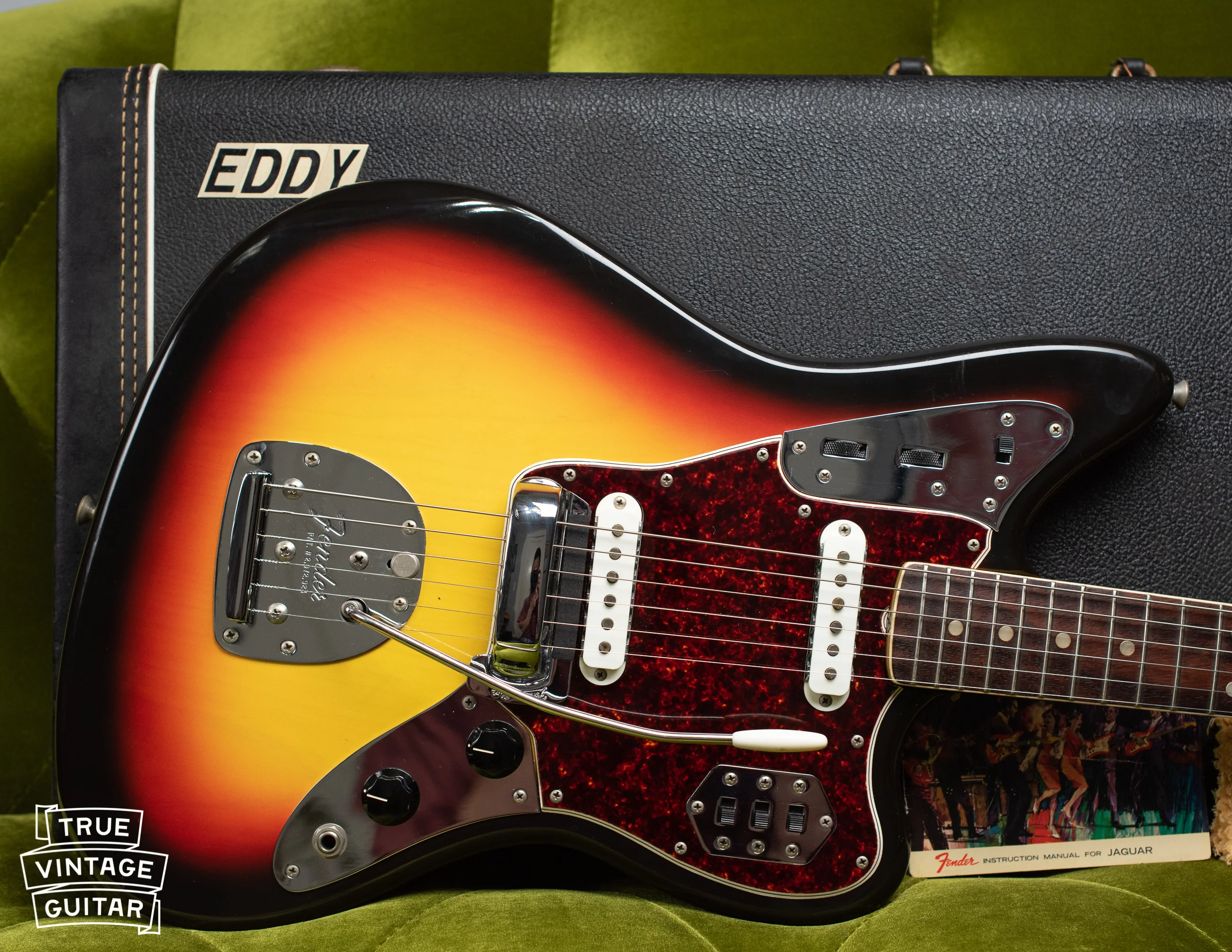 1966 Fender Jaguar Sunburst with hangtag and polish cloth - Image 22