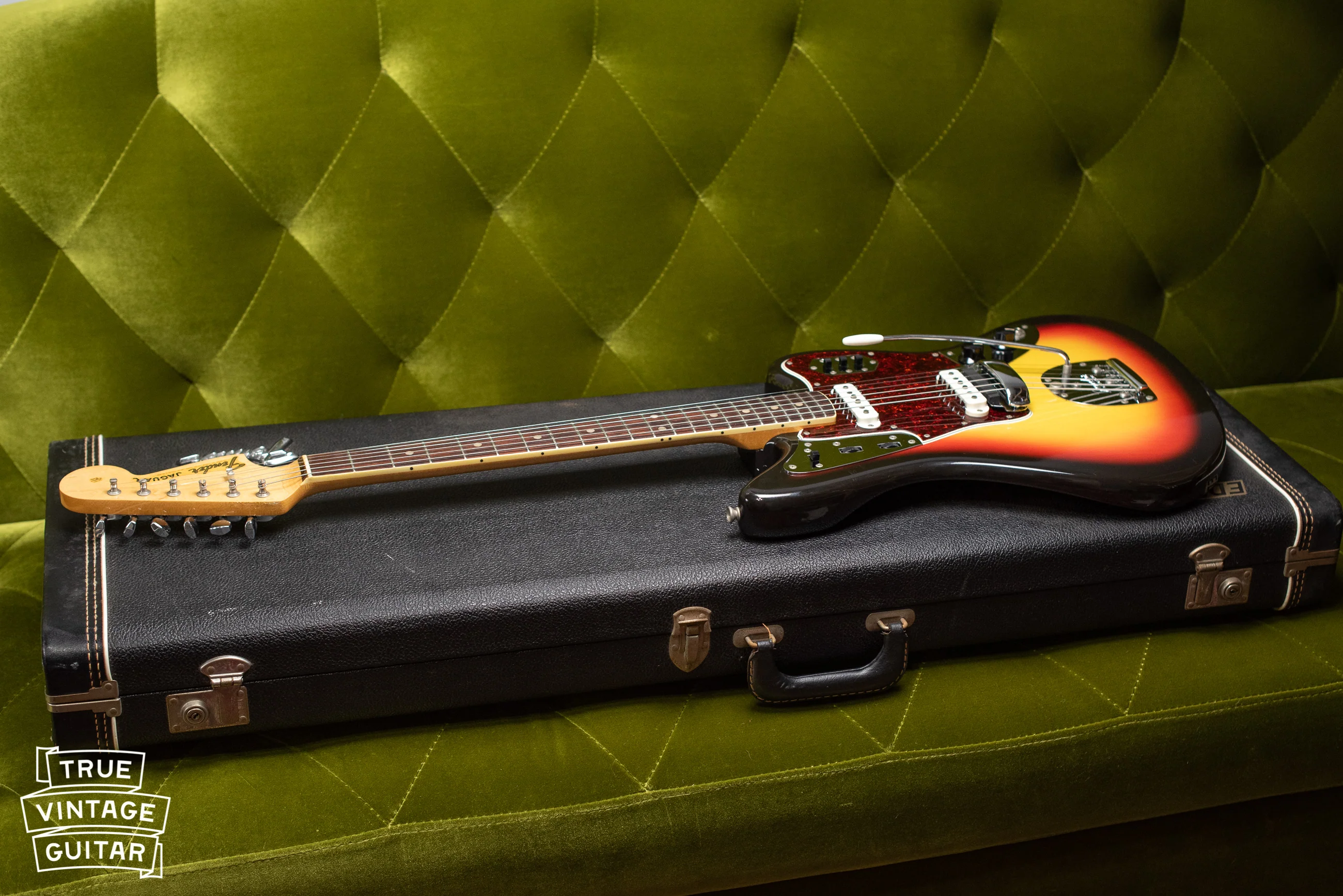 1966 Fender Jaguar Sunburst with hangtag and polish cloth - Image 27