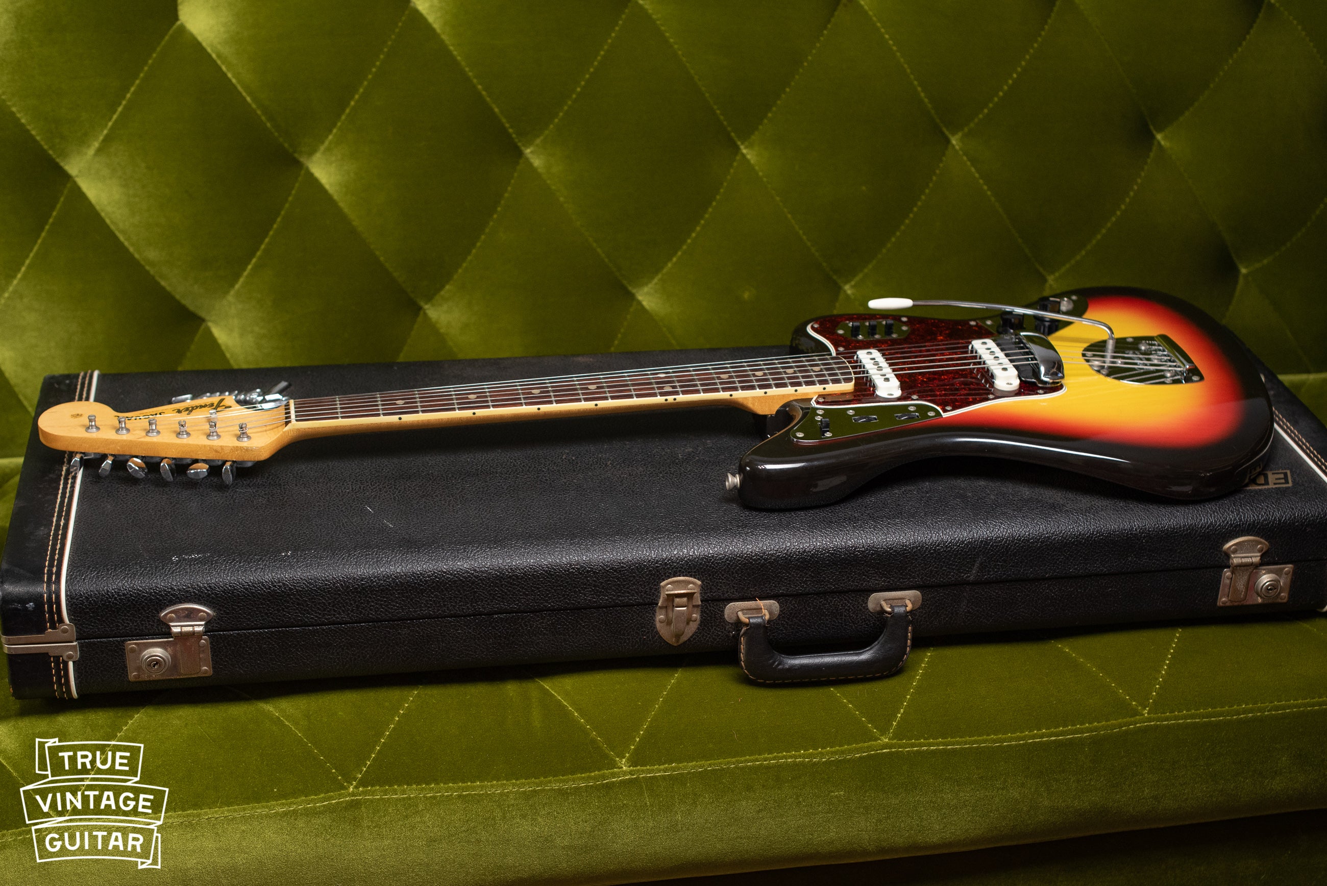 1966 Fender Jaguar Sunburst with hangtag and polish cloth - Image 28