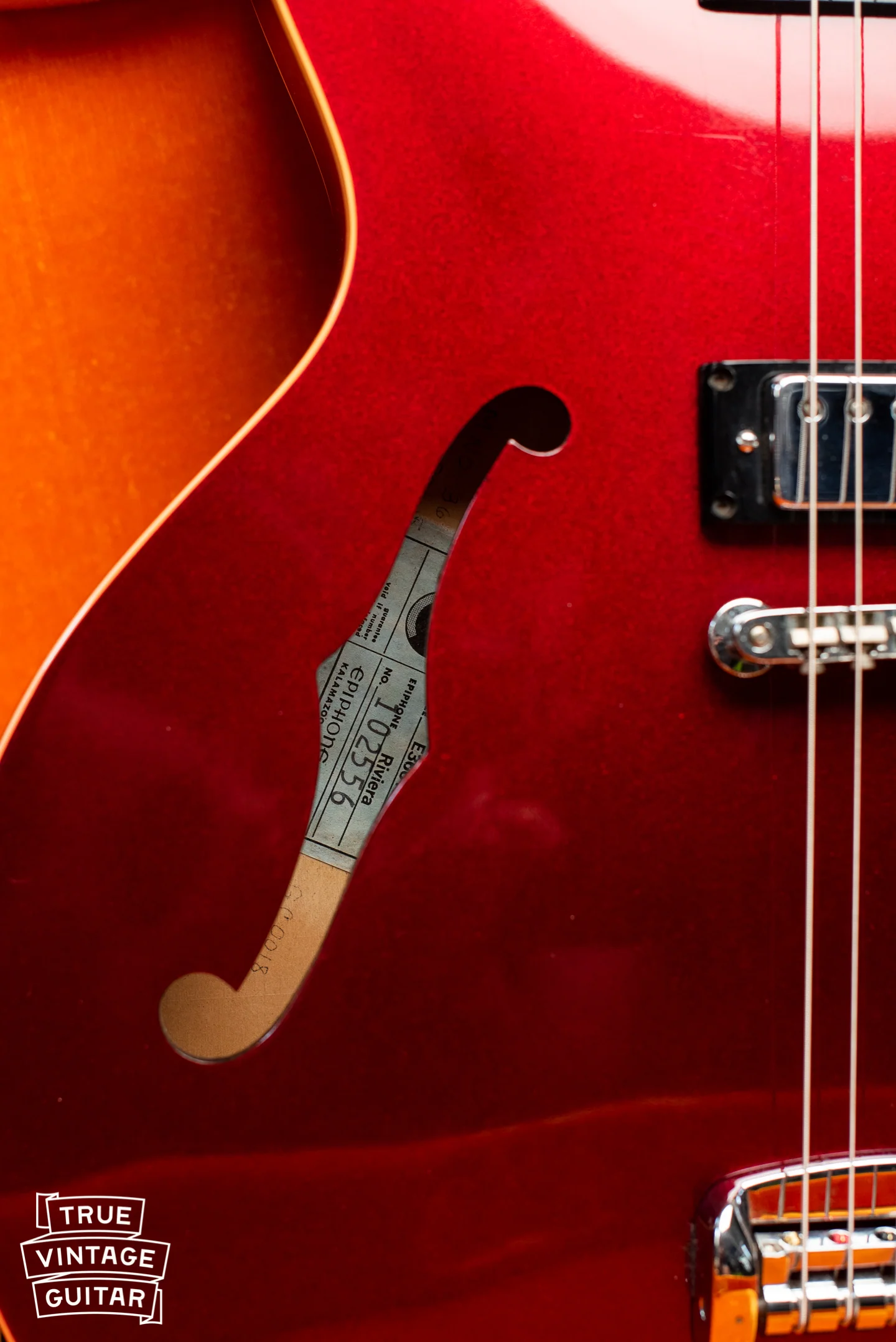 1967 Epiphone Riviera Sparkling Burgundy - Image 5